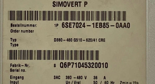 6SE7024-1EB85-0AA0 NEW SIEMENS Unit SIMOVERT Masterdrives 6SE70 24-1EB85-0AA0
