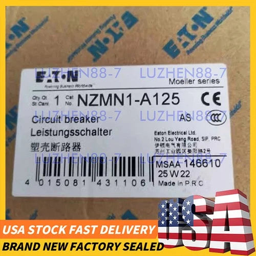 EATON NZMN1-A125 Circuit Breaker Brand New Free Shipping
Opens in a new window or tab