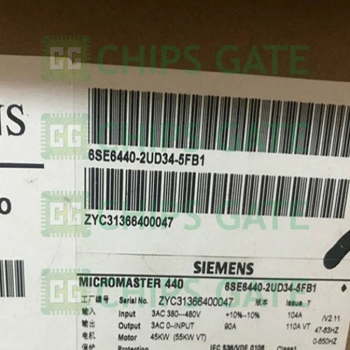 1 pe?a nova em folha Siemens Inverter 380V/45KW MM440 6SE6 440-2UD34-5FB1 envio r¨¢pido