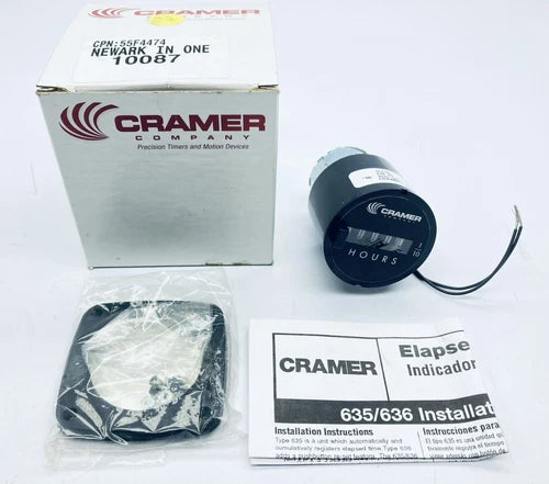 CRAMER 636S 10087 ELAPSED TIME INDICATOR 5-DIGITS HOURS W/ TENTHS - HOUR METER