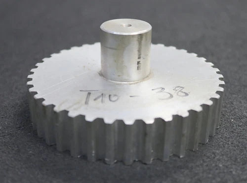 Aluminium Zahnwelle T10-38 Profil: T10 38 Z?hne Gesamtl?nge verzahnt 25mm