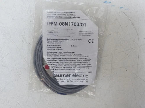 Baumer Induktiver N?herungsschalter IFFM 08N1703/01 10-30V UNUSED & OVP