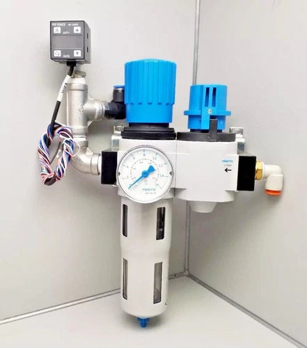 FESTO LFR-3/8-D-MIDI W/ FESTO HE-D-MIDI AND KEYENCE AP-33KP AIR PRESSURE SENSOR
