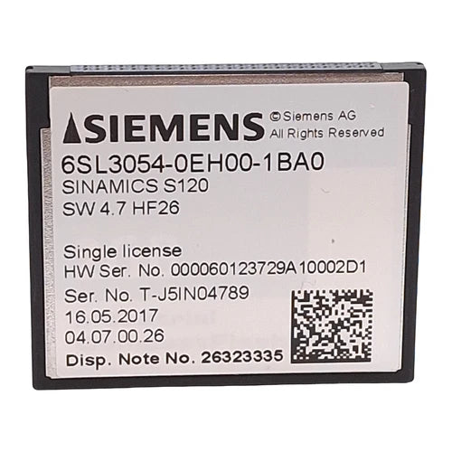 Siemens 6SL3054-0EH00-1BA0 Simatics S120 Single License CompactFlash Card SW 4.7