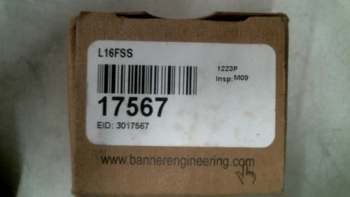 BANNER ENGINEERING L16FSS MINI BEAM FIBER OPTIC ASSY. 17567 -FREE SHIPPING