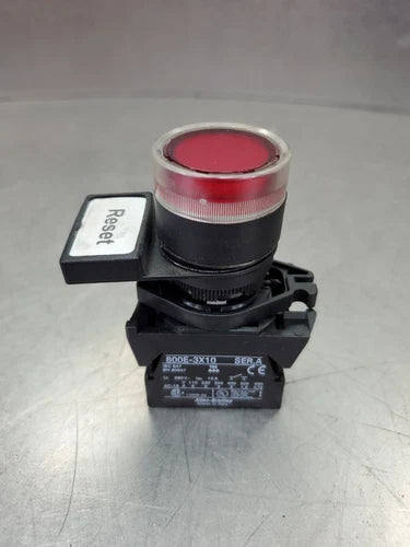 Allen Bradley 800E-3X10 Pushbutton 3-Contact Red STOP Button.              4D-18
