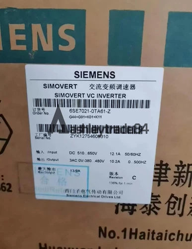 1PCS NEW  SIEMENS INVERTER 6SE7021-0TA61-Z Z=G44+G91+K01+K11