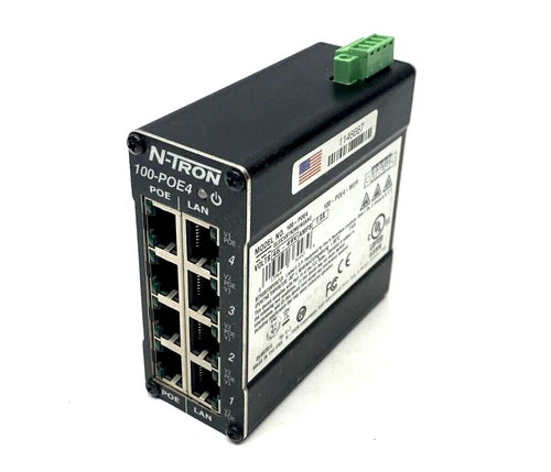Injetor de energia Ethernet industrial N-TRON 100-POE4 45-49V 4 portas 10/100Base-TX