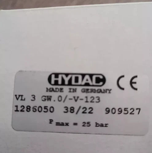 New HYDAC VL 3GW.0-V-123 Pressure Sensor