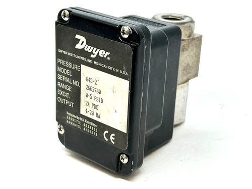 Dwyer 645-2 Wet/Wet Differential Pressure Transmitter 0-5 PSID 4-20MA 24VDC
