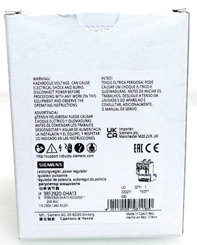 Siemens 3RF2920-0HA13 Leistungsregler 3RF2 920-0HA13 | E:07