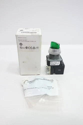 Allen Bradley 800T-2HGH2KB6DX Selector Switch 2 Pos Green 12-130v-ac/v-dc
