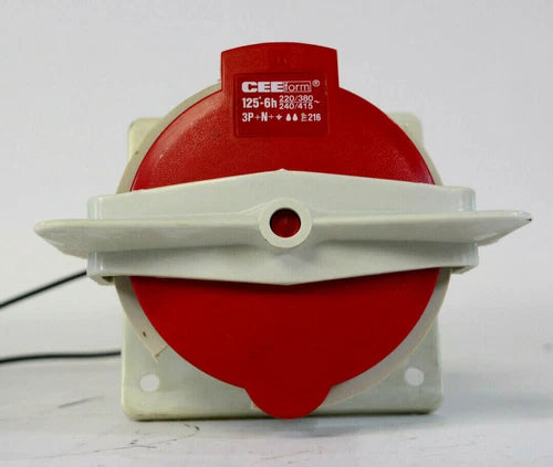 CEEform Anbausteckdose 125*-6h Typ 216 |220/380V|240/415V~| 3P+N+E | abgewinkelt