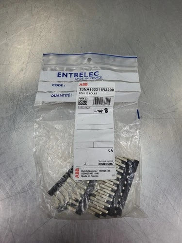 ABB 1SNA163311R2200 PC61 10-POLES TERMINAL JUMPER, LOT OF 8.             4F-50/1