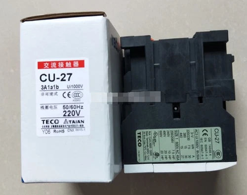 1PCS NEW TECO CU-27 CU27 AC CONTACTOR IN BOX 220V,3A1a1b BRAND