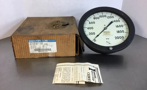 ASHCROFT  851377SS04B2000#  Duragauge Solid Front 0-2000 PSI 1/2¡± NPT Back    6D