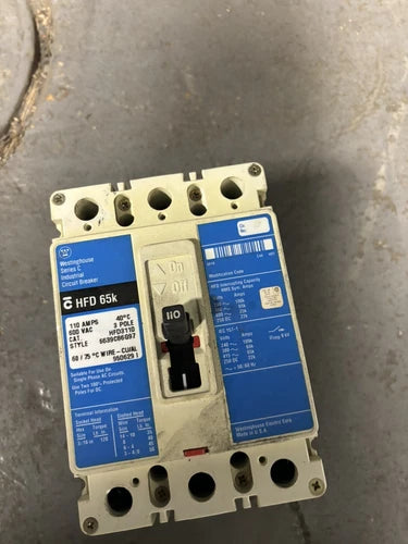 EATON HFD3110 3 Pole Bolt On Circuit Breaker 110A USED