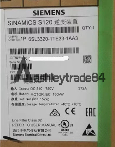 1PCS NEW SIEMENS INVERTER 6SL3320-1TE33-1AA3 6SL3 320-1TE33-1AA3