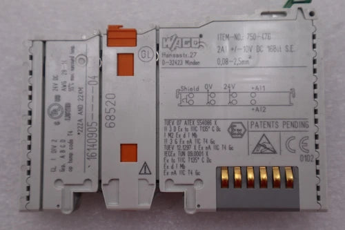 Wago 750-476 Channel Analog Input Module ¡À10VDC Single Ended 16 Bit #K-1725
Opens in a new window or tab