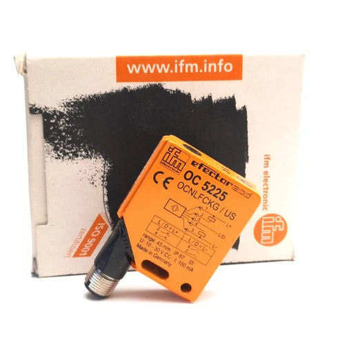 IFM OCNLFCKG/US-100 OC5225 Photoelectric Sensor 45mm Range, 10-30V DC, M12 5-Pin