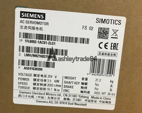 1PC NEW SIEMENS Servo Motor 1FL6092-1AC61-2LG1
