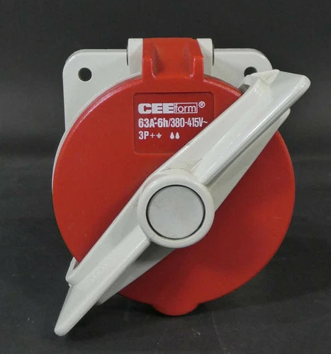 CEEform Anbausteckdose 63A*-6h/380-415V~ | 4 polig | Lochabstand:ca. 7,7 + 8,5mm