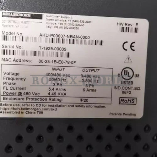 ONE Kollmorgen AKD Series Servo Drive AKD-P00607-NBAN-0000