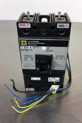 Square D KAL 2 pole 200A 600V KAL262001422 Circuit Breaker                  4E-3