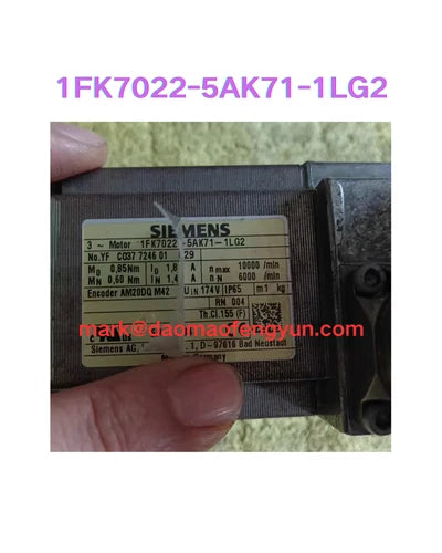 1FK7022-5AK71-1LG2 Used SIMOTICS S Synchronous servo motor 1FK7 Compact 0.85Nm
