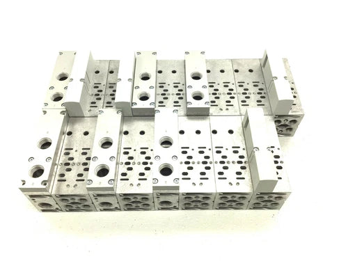 LOT OF FESTO MANIFOLD DISTRIBUTION BLOCKS (11) VABV-S4-1S-G14-2T2 (6) VABF-S6-10