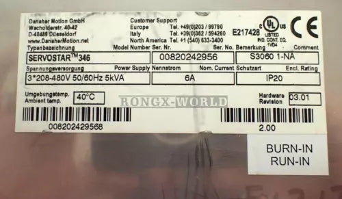 ONE Kollmorgen SERVOSTAR 346 S30601-NA Servo Driver