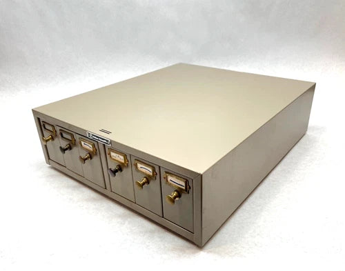 Fisher Scientific Microscope Slide Stackable Storage Cabinet, 6-Drawer, Brass