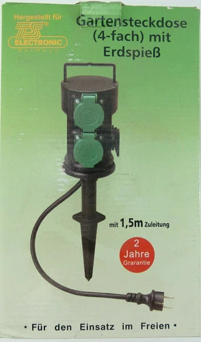 TS Electronic Gartensteckdose (46-31412) | 1,5 m Kabel | IP44 | max 3680W
