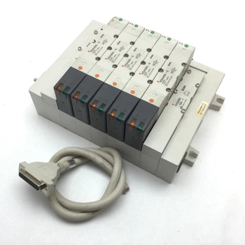 Bank of 5 SMC VQ4200-5 Solenoid Valve, 2-Position 5-Port, 24VDC, 0.15-1.0MPa