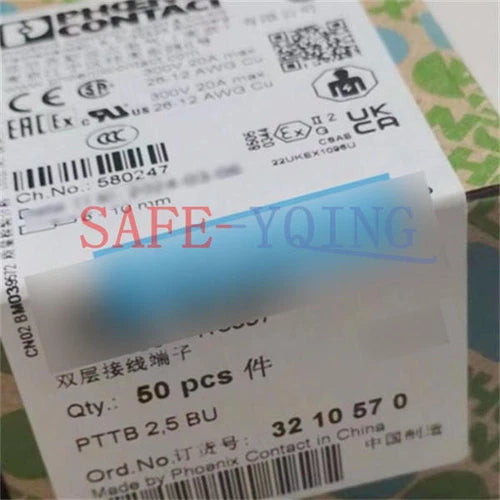 50PCS NEW PHOENIX CONTACT PTTB 2,5 BU 3210570 Double layer terminal