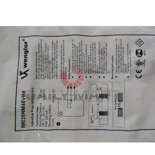 Wenglor IM025NM45VB8 PLC Programmable Logic Controller Inductive Sensor Switch