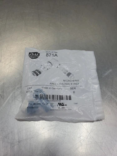 Allen Bradley 871A-TR4-D Micro 4-Pin Angled Female Connector.              4E-37