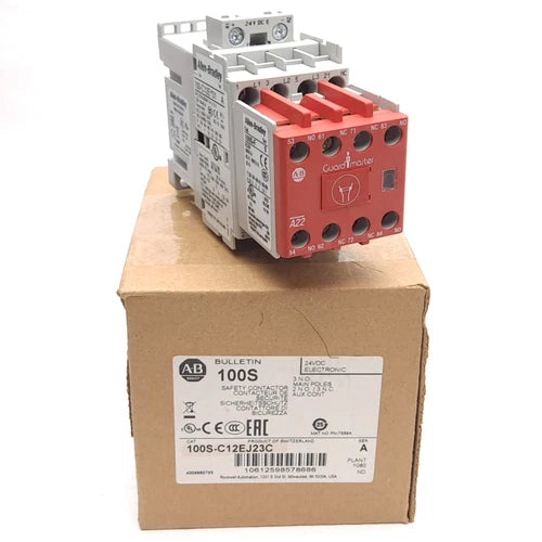 Allen Bradley 100S-C12EJ23C Safety Contactor, 12A, 3 N.O. Poles, 24VDC Coil