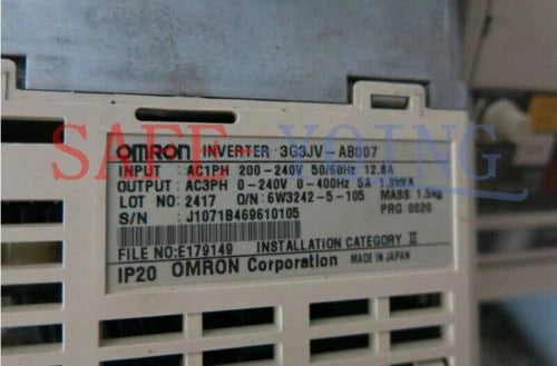 One USED OMRON inverter 3G3JV-AB007 1.1kW 220V