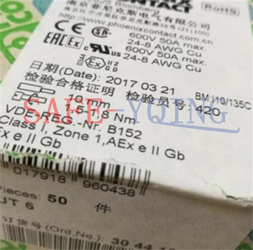 50PCS Lot PHOENIX CONTACT UT 6 3044131 direct-contact terminal