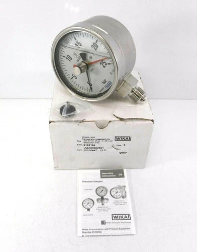 WIKA Manometer 233.30.100 Rohrfedermanometer G1/2B unten 25bar Druckmessger?t