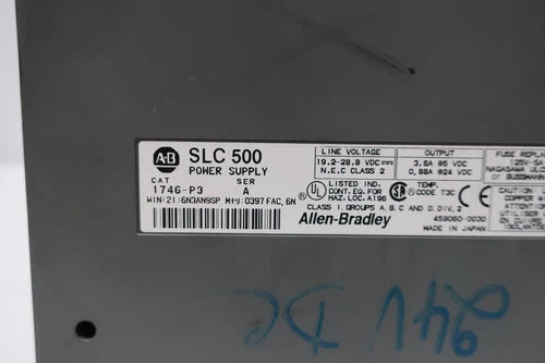 Allen Bradley 1746-P3 Slc 500 Power Supply Module Ser A