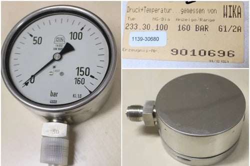 WIKA Pr?zisionsmanometer 233.30.100 0-160bar - Kl. 1,0 - E-NR. 9010696