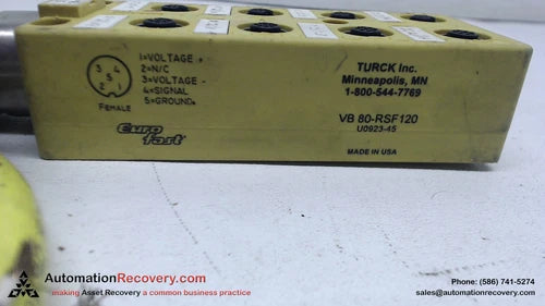 TURCK VB 80-RSF120  JUNCTION DISTRIBUTION BOX, U0923-45 #107437