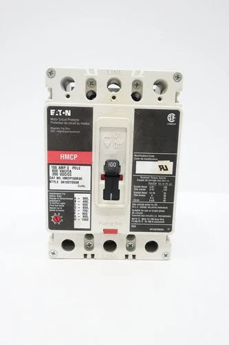 Eaton HMCP100R3C Molded Case Circuit Breaker 250v-dc 600v-ac 100a Amp 3p