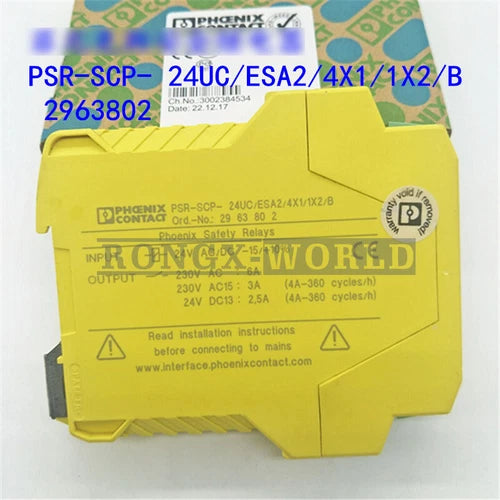 ONE Phoenix Contact 2963802 PSR-SCP- 24UC/ESA2/4X1/1X2/B Safety Relay New