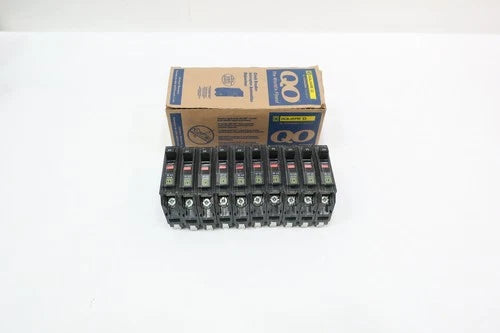 Box Of 10 Square D QO120 Plug-on Circuit Breaker 1p 20a 120/240v-ac