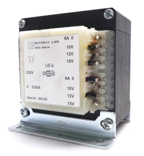 Schmidbauer EN 61558-2-4 UE6 Transformator 230V | 180VA | 50/60Hz | 0,92A