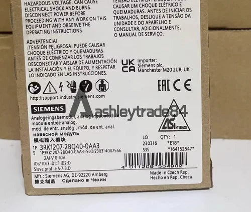 ONE NEW SIEMENS Analog input module 3RK1207-2BQ40-0AA3 3RK1 207-2BQ40-0AA3