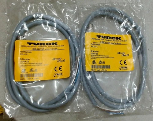 LOT/2 TURCK RKS 4.5T-1 (I.D. U0369-10) CORDSET / SENSOR EUROFAST MOLDED *FRSHIP*